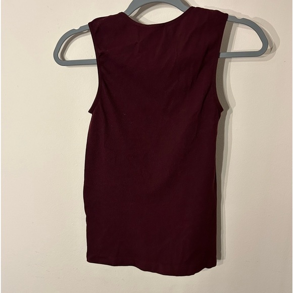 Forever 21 Wine Burgundy Cutout Tank Top size Large. - Picture 6 of 6
